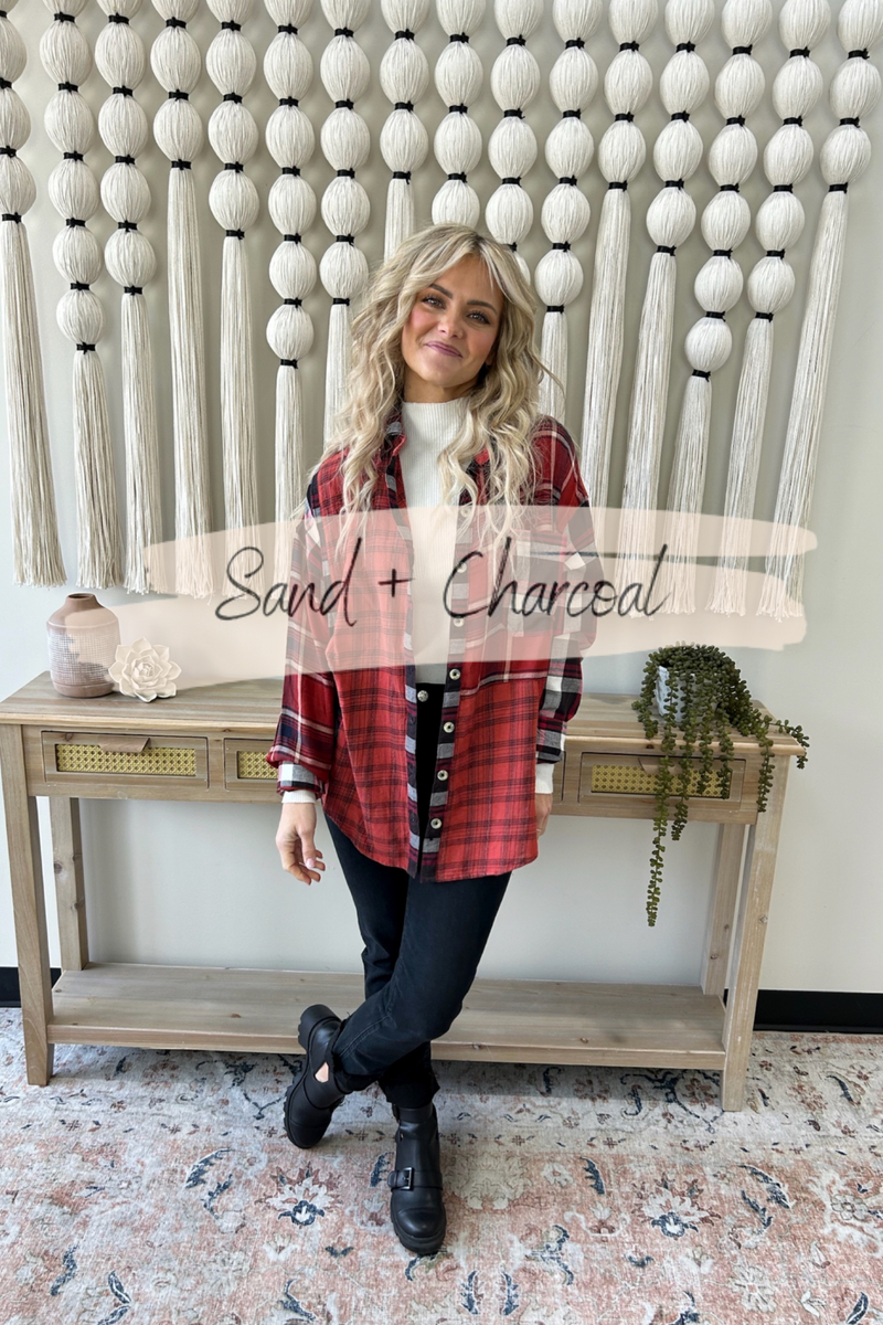 Plaid shirt best sale and leggings outfit