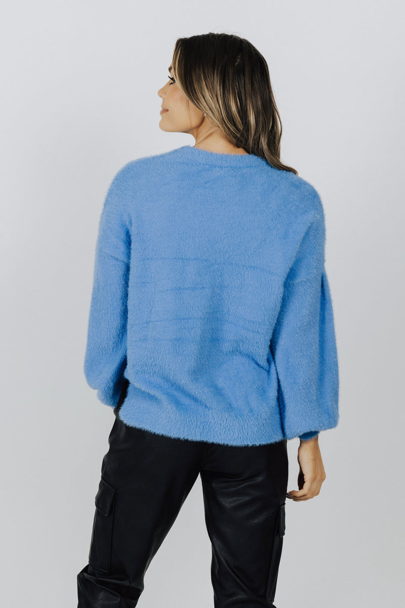 Sky Balloon Sleeve Sweater – Sand + Charcoal