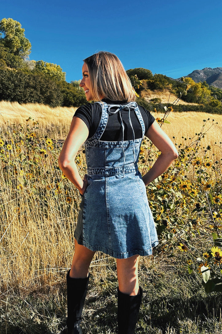 Vintage Zipper Denim Dress