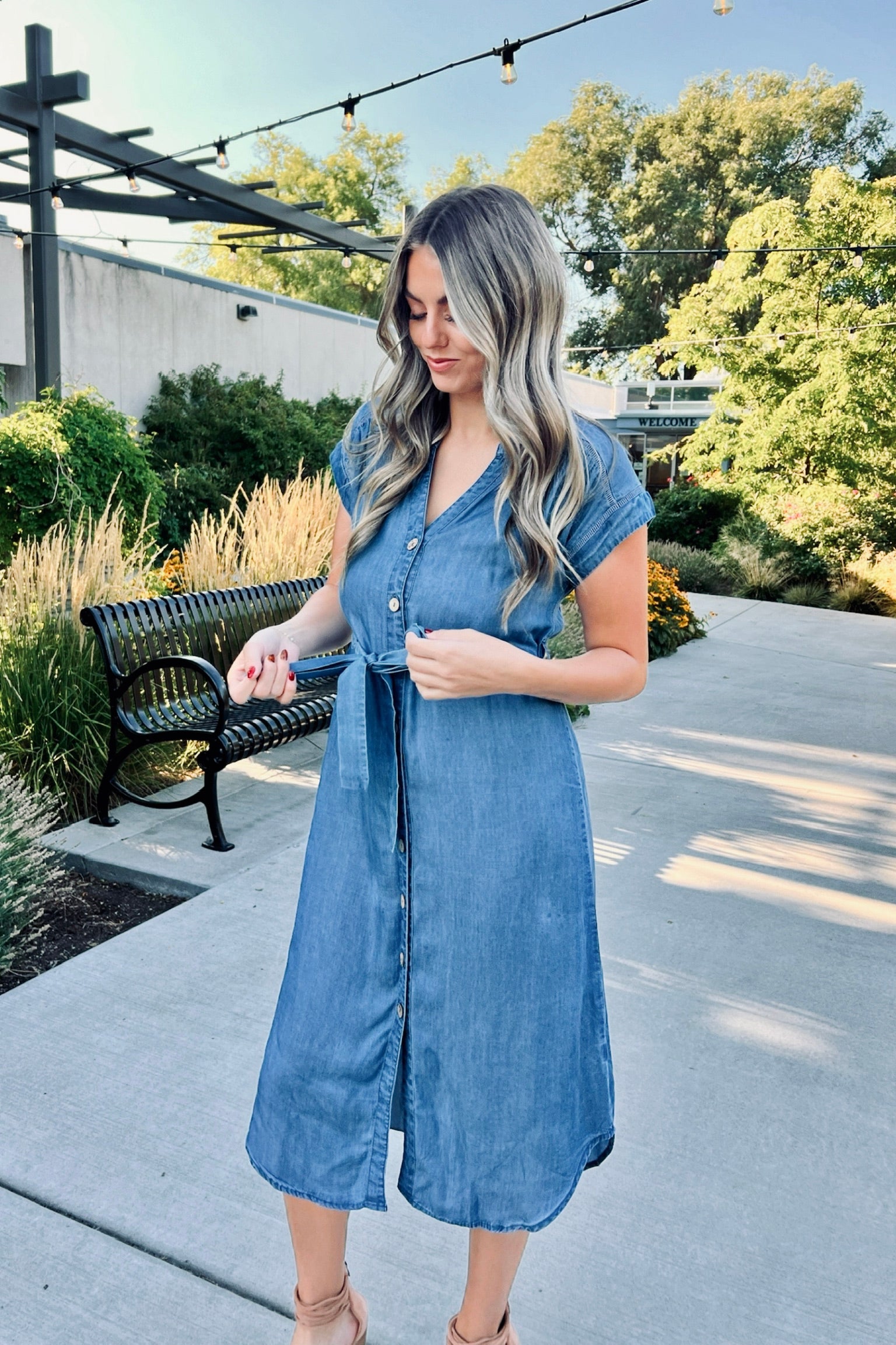 True blue denim dress