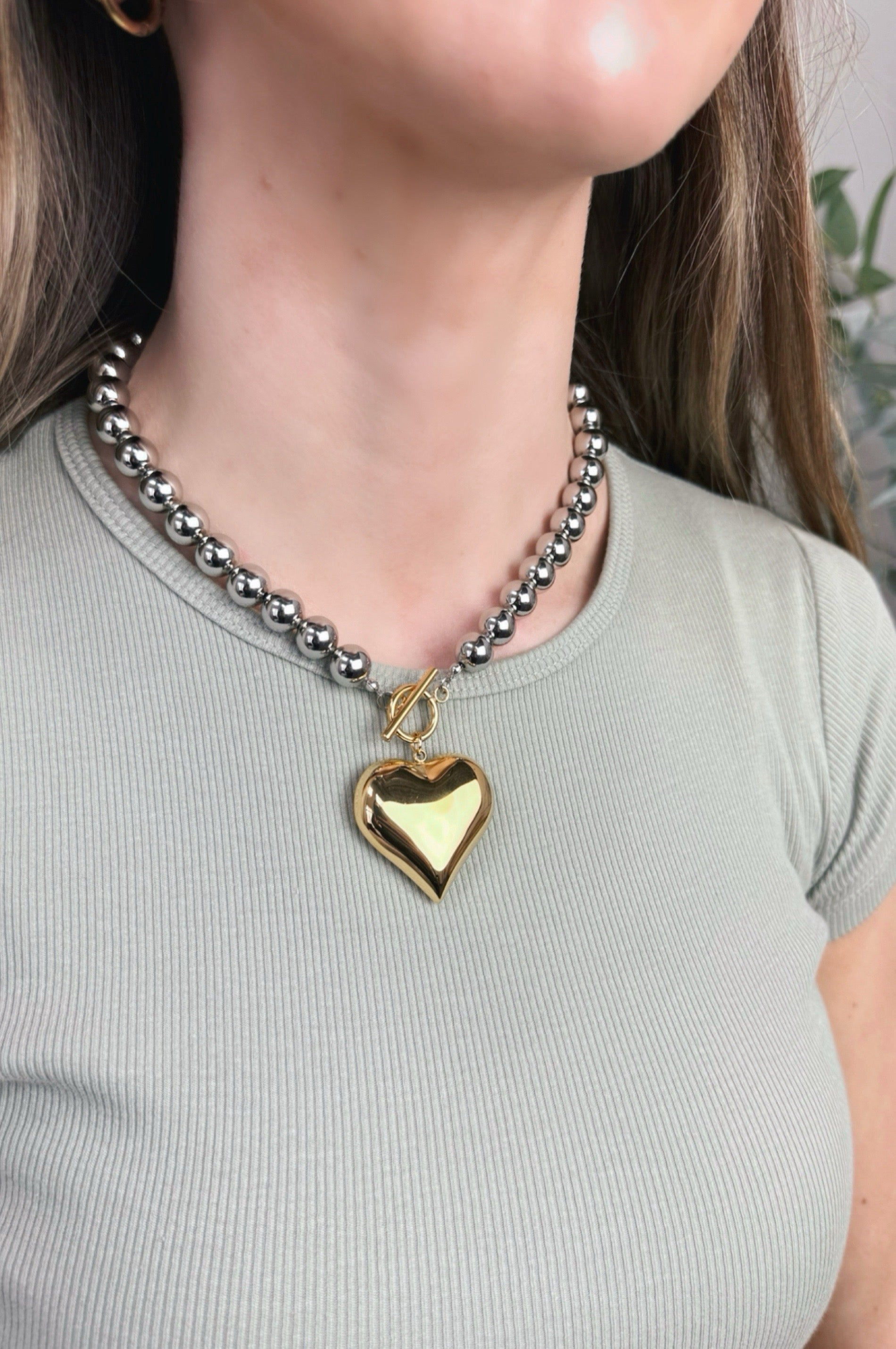 Mirrored Love Chunky Necklace