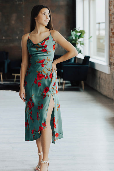 Astr Gaia Floral Midi Dress Lux Collection