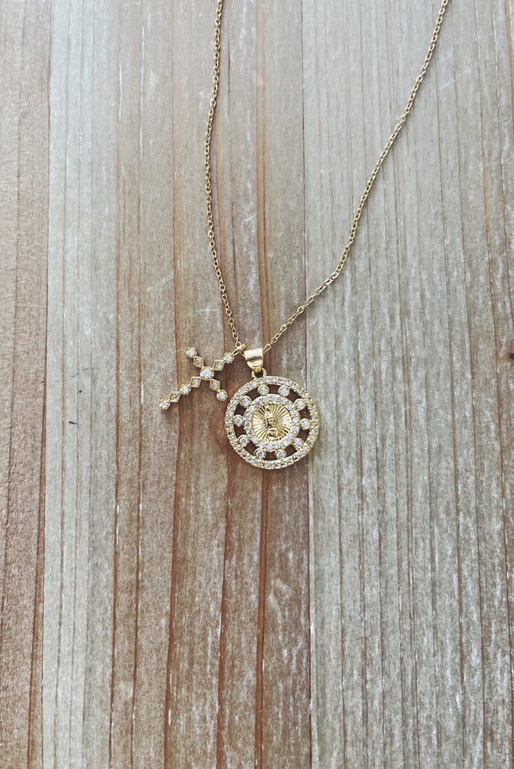 Faithful Double Charm Pendant Necklace