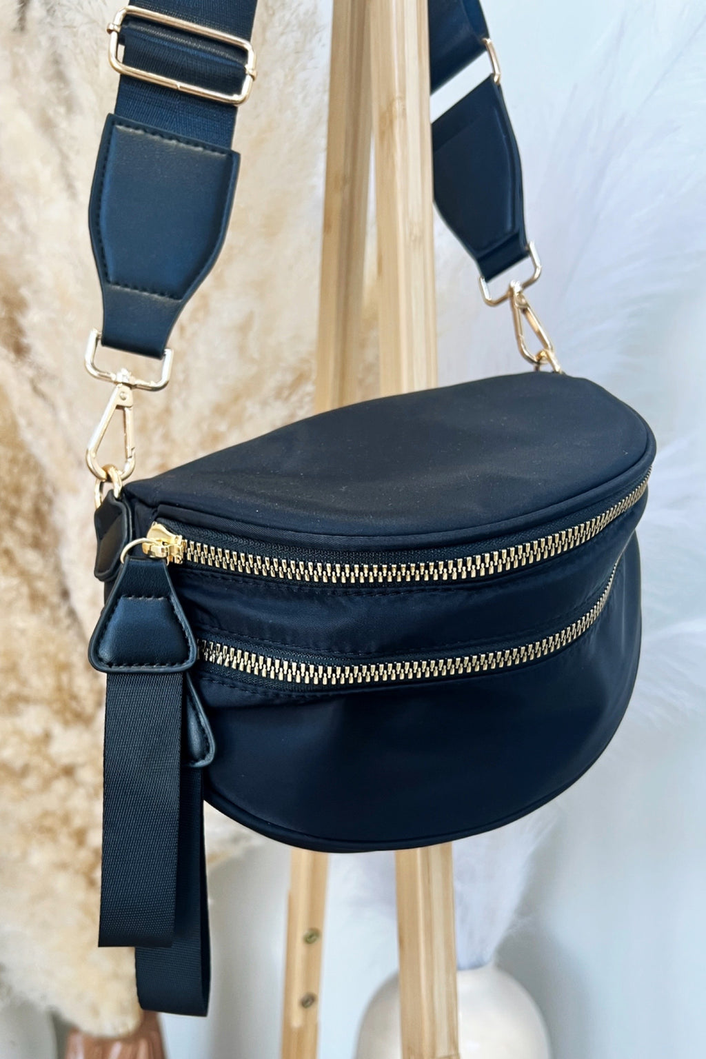 Drevah Crossbody Bag Lux Collection – Sand + Charcoal